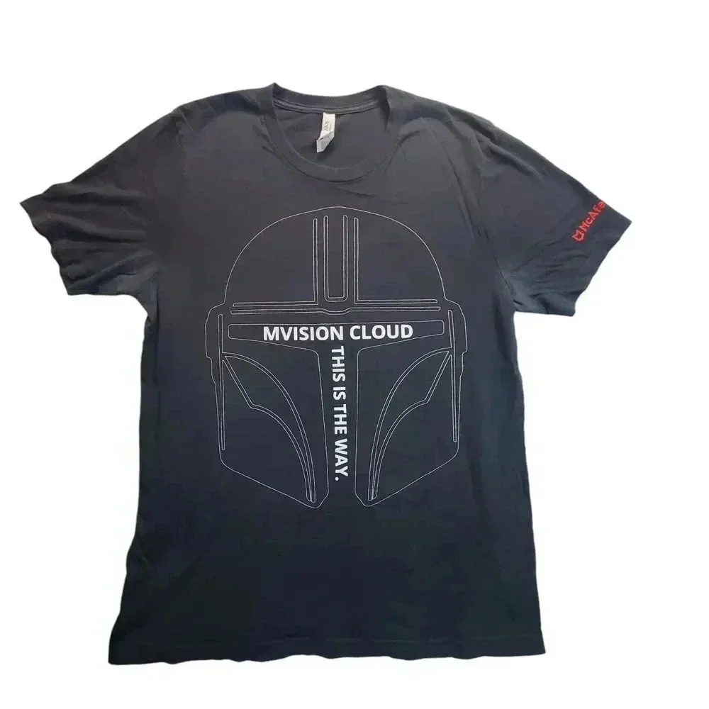 Star Wars‎ Mandolorian McAfee Mvision Cloud T Shirt Large  Computer Security Tee